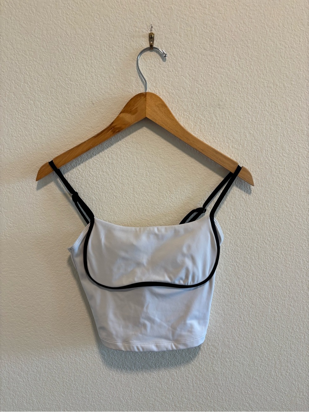 Gilly Hicks White Crop Tank with Black Trim